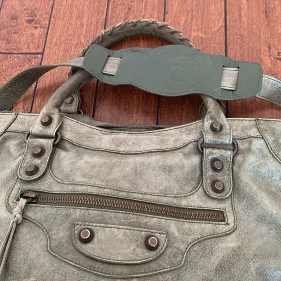 Balenciaga City Bag Dark Green Olive – Classic Motorcycle Handbag Iconic It Bag - Picture 12 of 16